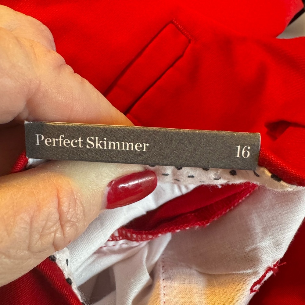 NWT  Talbots Women's Vibrant Red PERFECT SKIMMER  Capri Pant  SZ: 16   BIN#S - Picture 10 of 11
